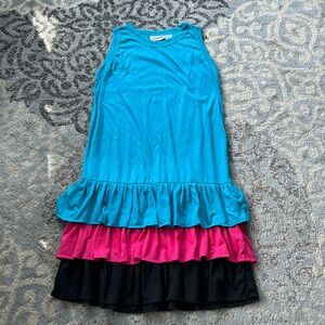 Vintage On Purpose Ruffle Tier Dress Teal Large